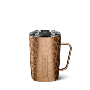 BruMate Toddy Insulated Mug 16oz, Gold Leopard