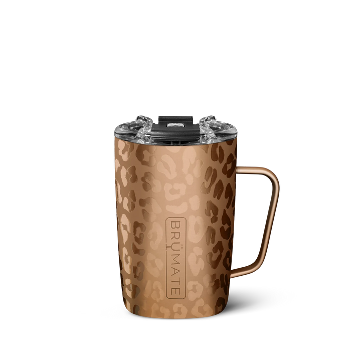 BruMate Toddy Insulated Mug 16oz, Gold Leopard