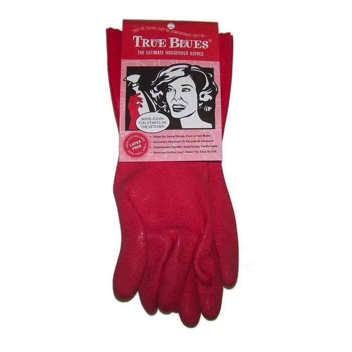 True Blue Small Rubber Gloves, Red