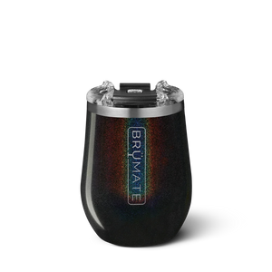 BruMate Uncork'd XL Wine Tumbler 14oz, Glitter Charcoal