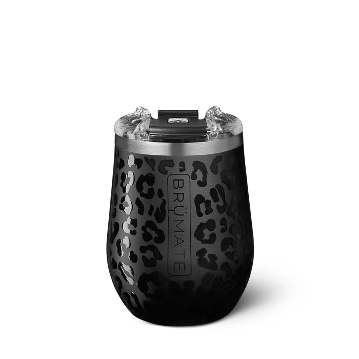 BruMate Uncork'd Wine Tumbler 14oz, Onyx Leopard