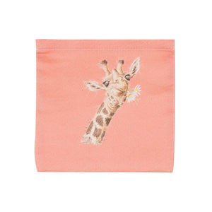 Wrendale Designs Foldable Shopping Bag, 'Flowers' Giraffe