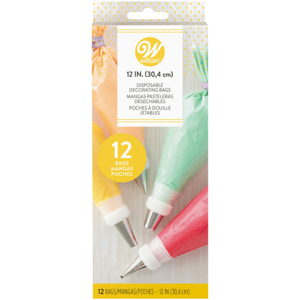 Wilton 12 Inch Disposable Decorating Piping Bags, 12-Count